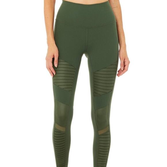 Alo Yoga High-Waist Moto Legging Women's S in Forrest Green - Picture 2 of 11